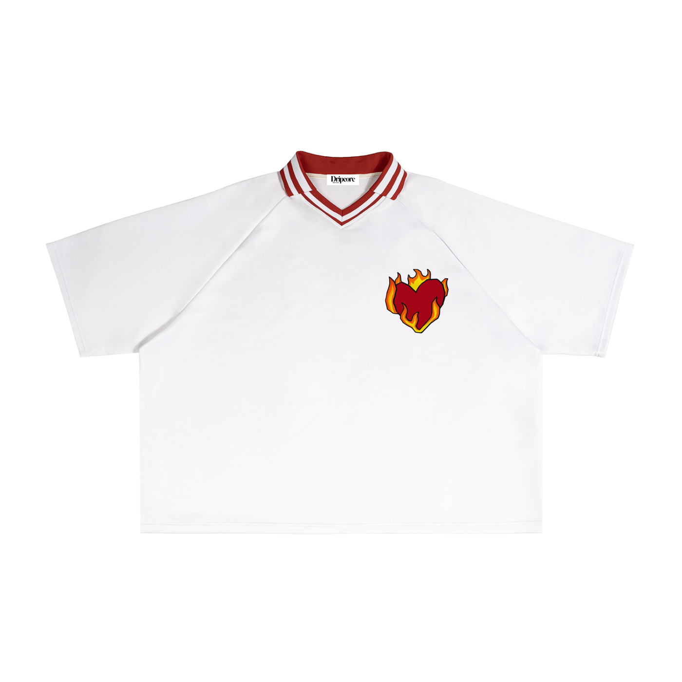 Contrast Lapel Collar Boxy T-Shirt