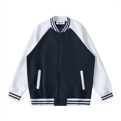 Two Tone Raglan Sleeve Varsity Jacket