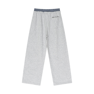 Plaid Contrast Waist Pants