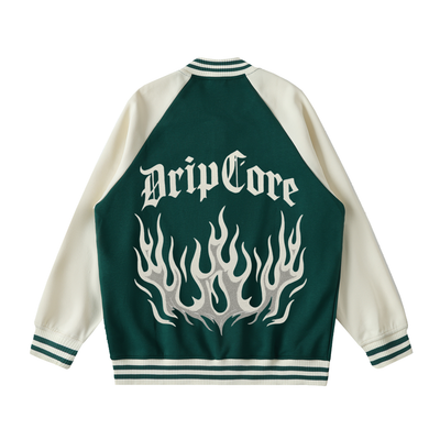 Two Tone Raglan Sleeve Varsity Jacket