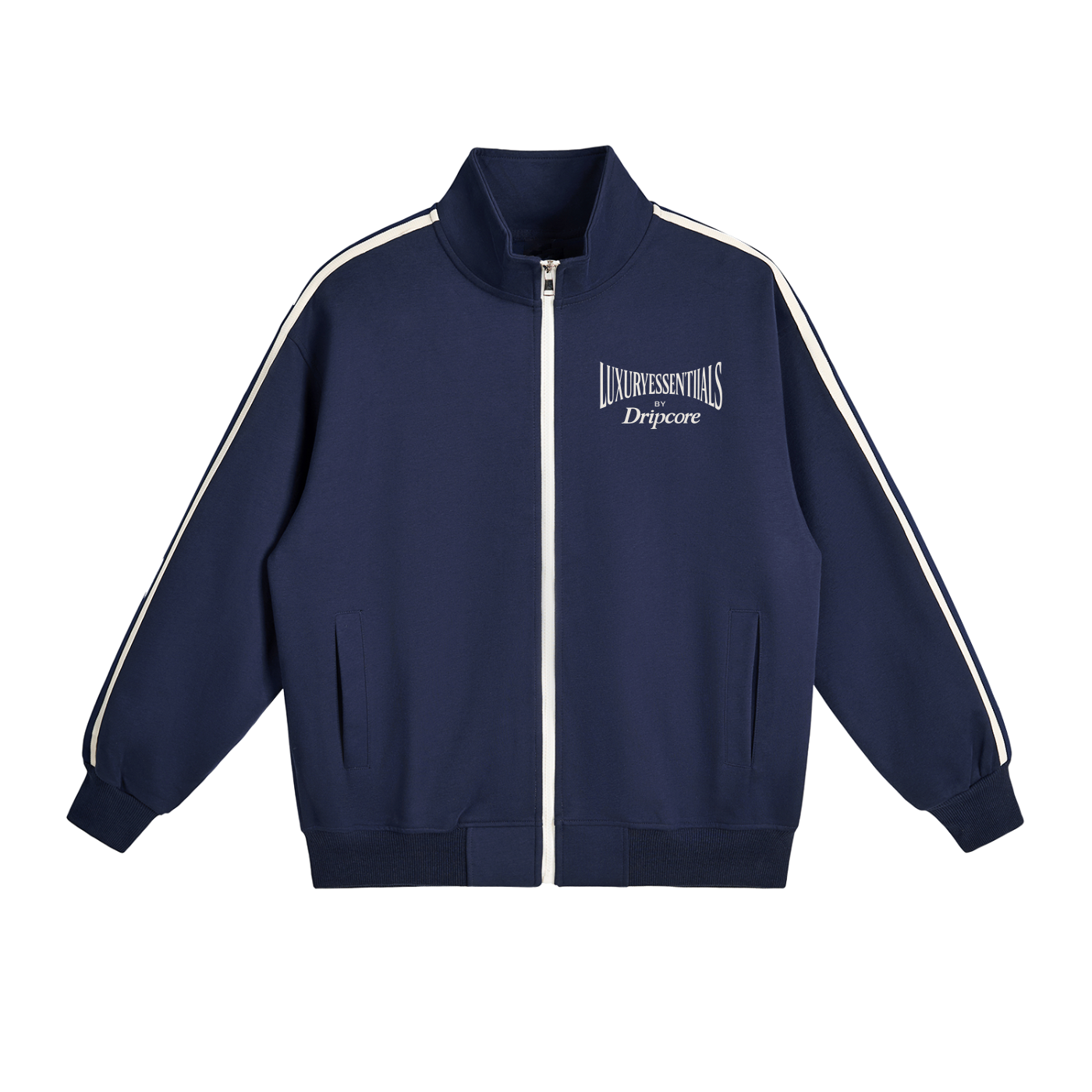 Contrast Side-Stripe Stand Collar  Jacket