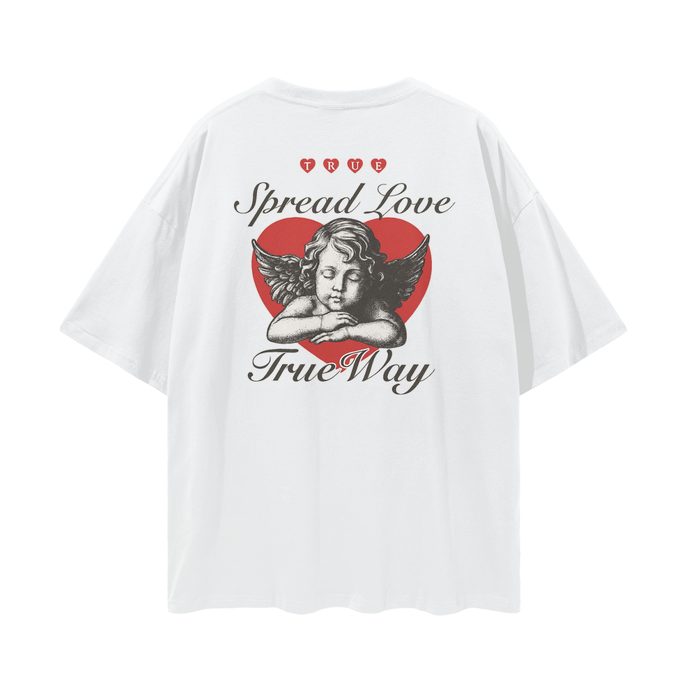 Spread Love Angel Oversize Deep Drop Shoulder Tee
