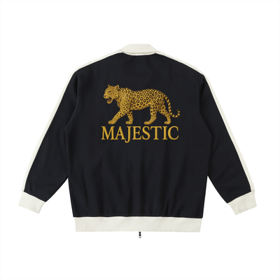 Contrast Trim Stand Collar Jacket