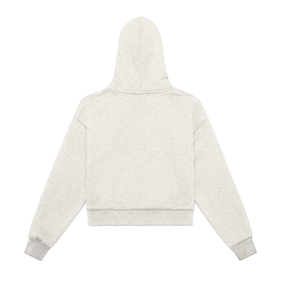 Fleeced Zip-Up Cropped Hoodie