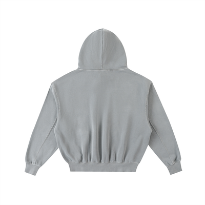 Frayed Enzyme Washed Fleece Hoodie