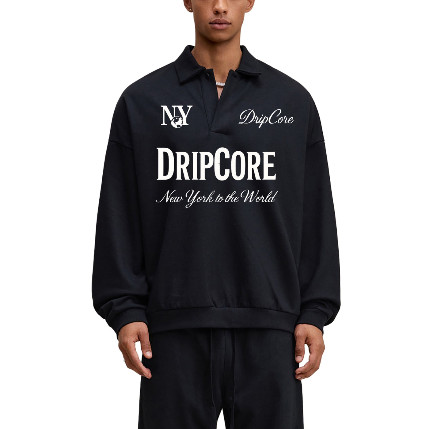 Heavyweight Fleece Polo Sweatshirt