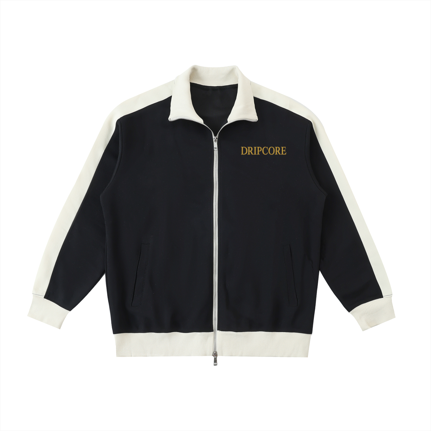 Contrast Trim Stand Collar Jacket