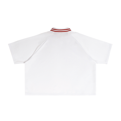Contrast Lapel Collar Boxy T-Shirt