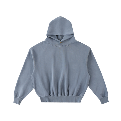 Frayed Enzyme Washed Fleece Hoodie