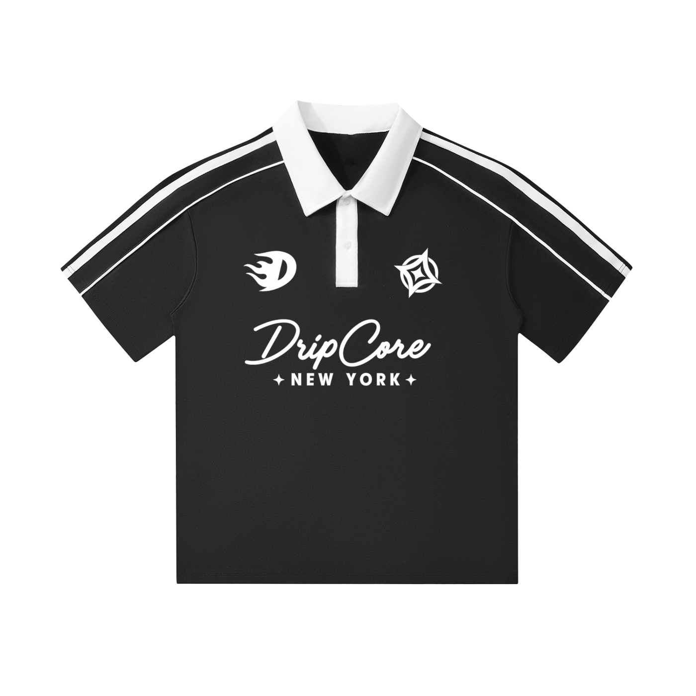 Contrast Collar Short-Sleeve Polo Shirt