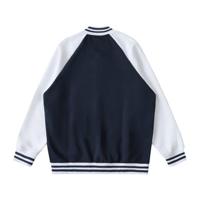 Two Tone Raglan Sleeve Varsity Jacket