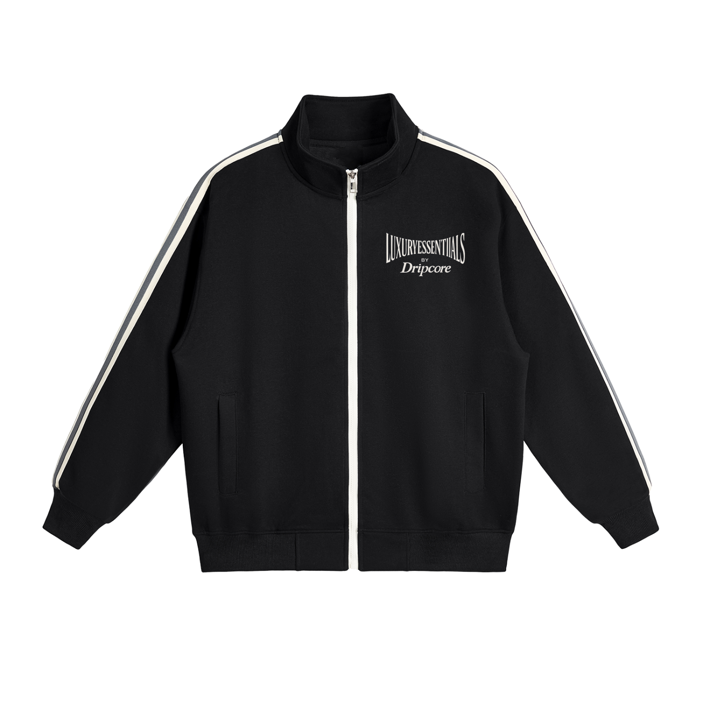 Contrast Side-Stripe Stand Collar  Jacket