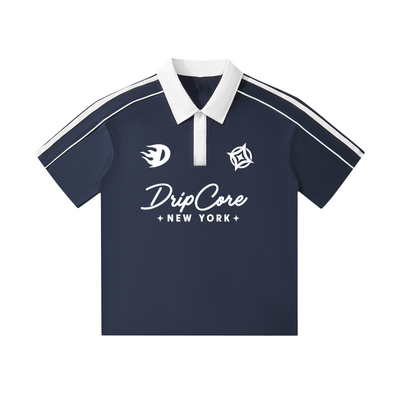 Contrast Collar Short-Sleeve Polo Shirt