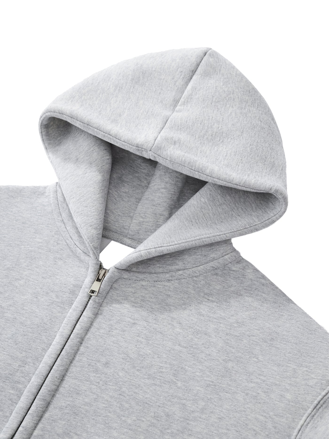 Fleeced Zip-Up Cropped Hoodie