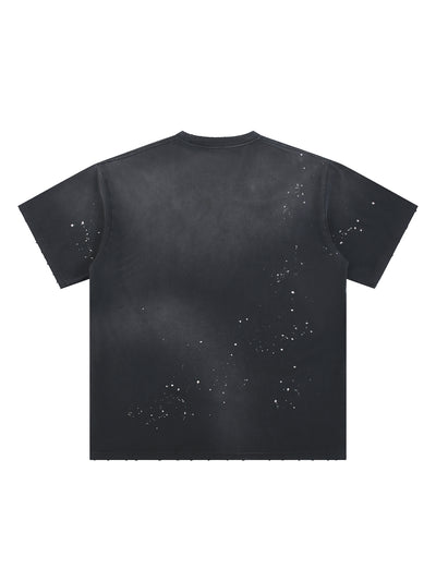 Hand-Frayed Sunfade Paint Splatter T-Shirt