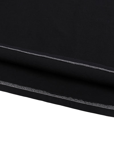 Streetwear Contrast-Stitched Cotton T-Shirt