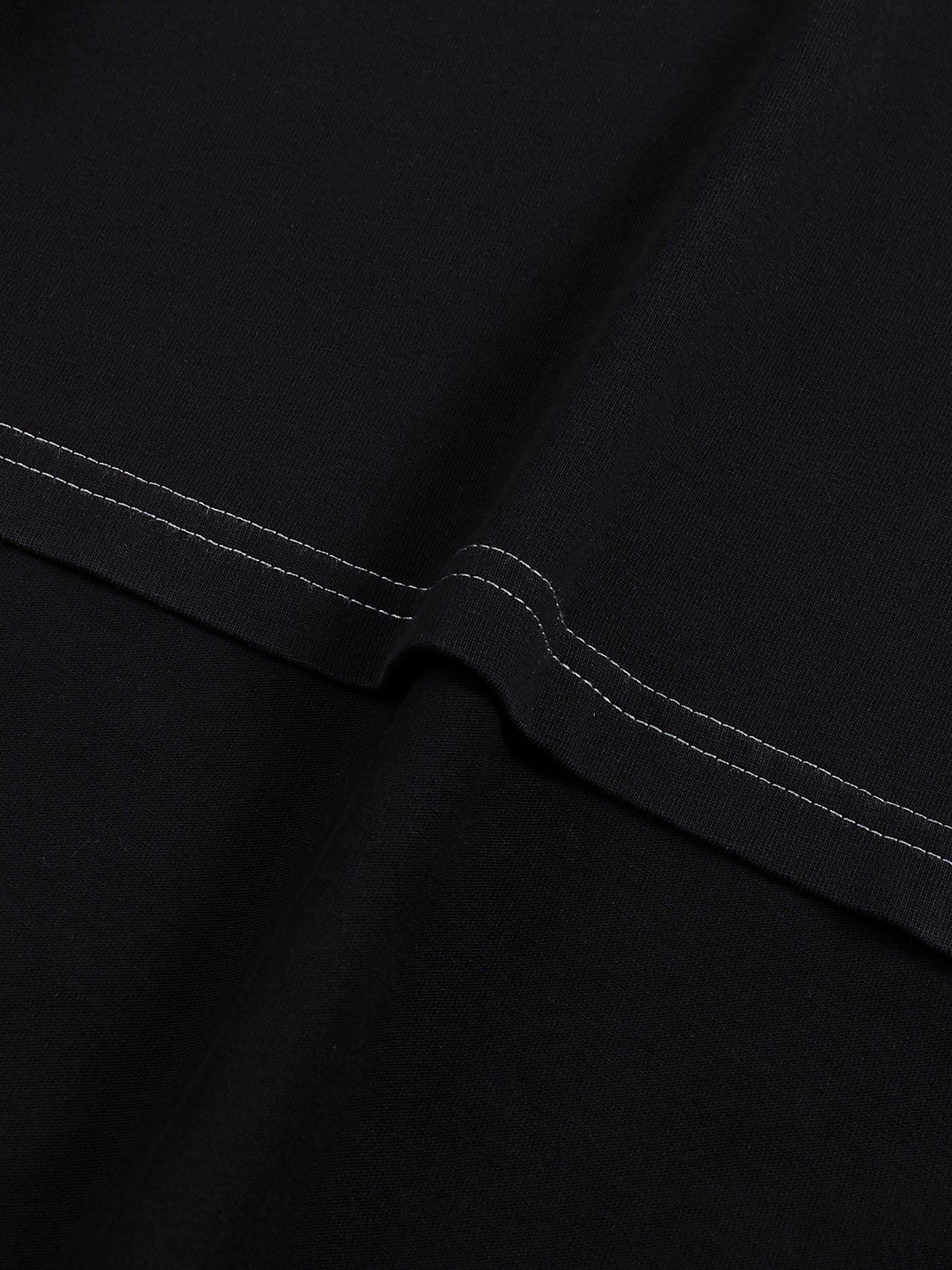 Streetwear Contrast-Stitched Cotton T-Shirt