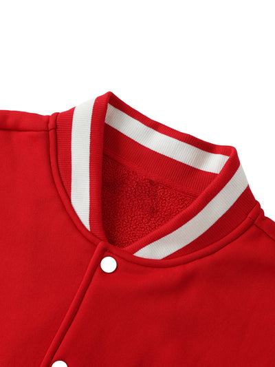 Two-Tone Fleeced Varsity Jacket