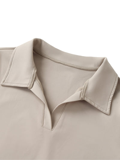 V-Neck Lapel Crop Top