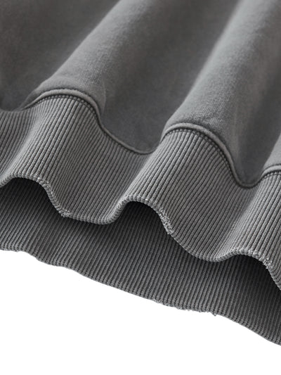 Frayed Enzyme Washed Fleece Hoodie