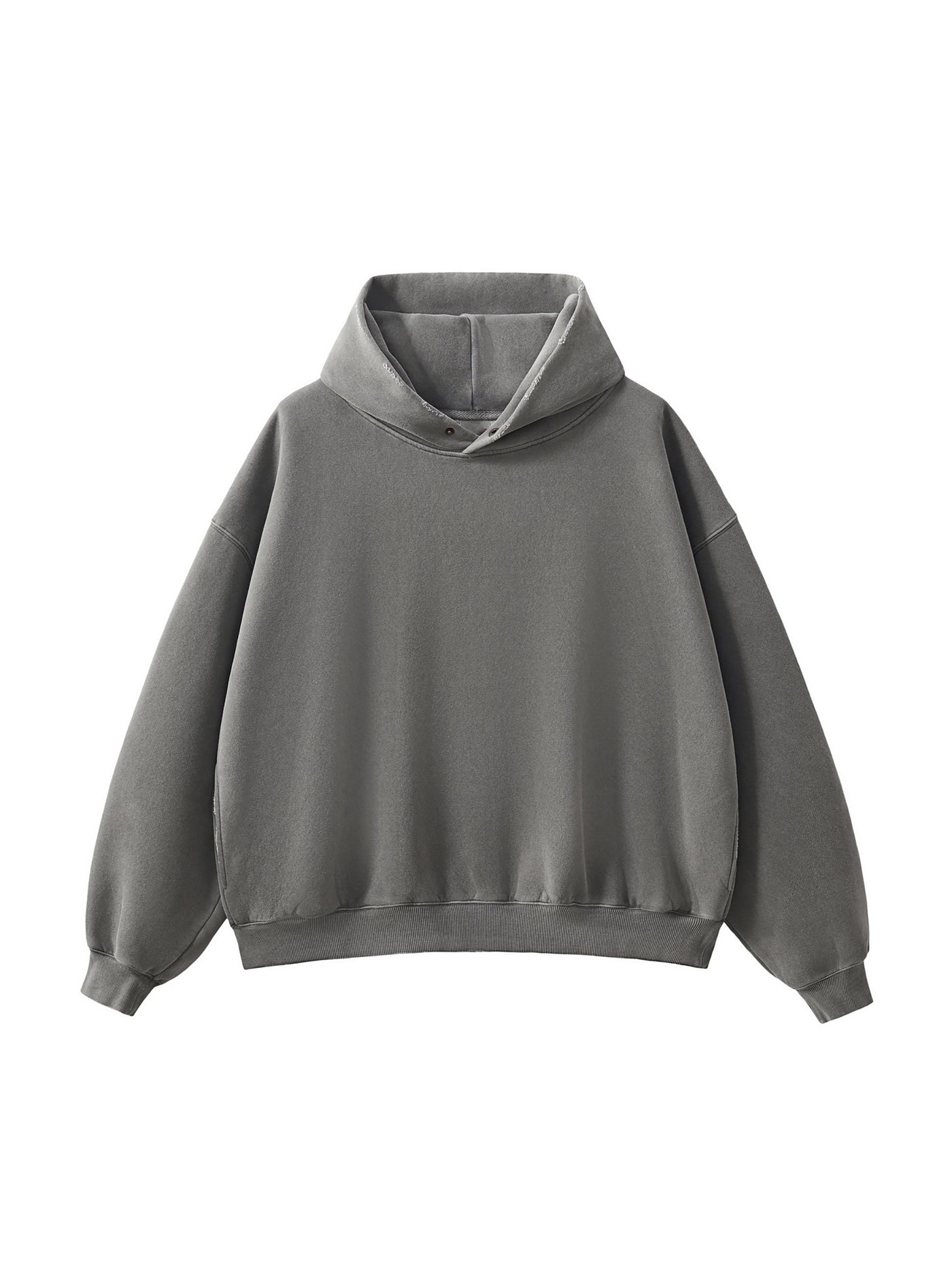 Frayed Enzyme Washed Fleece Hoodie