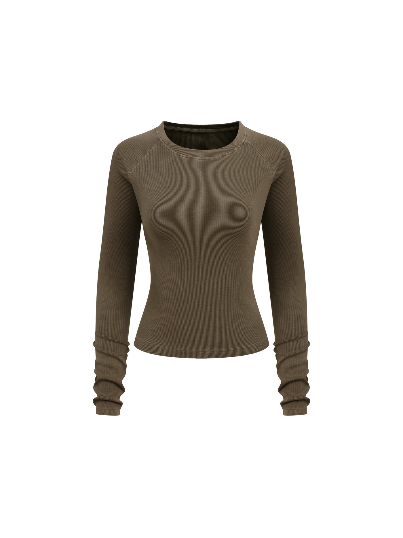 Dyed Raglan Long Sleeve Slim T-Shirt